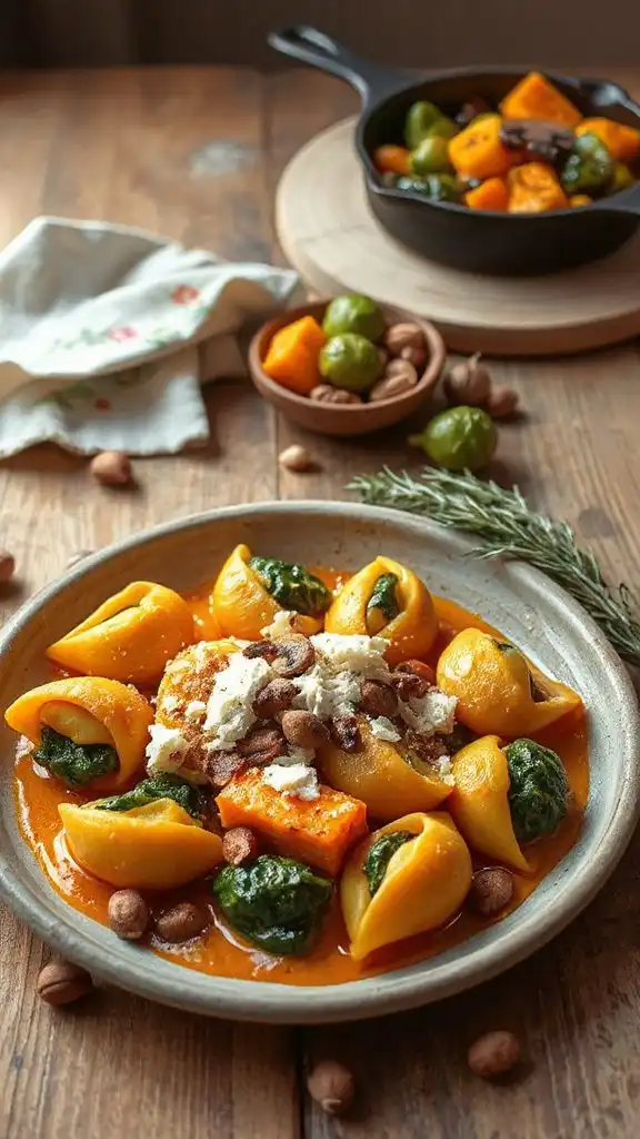 comforting spinach ricotta shells