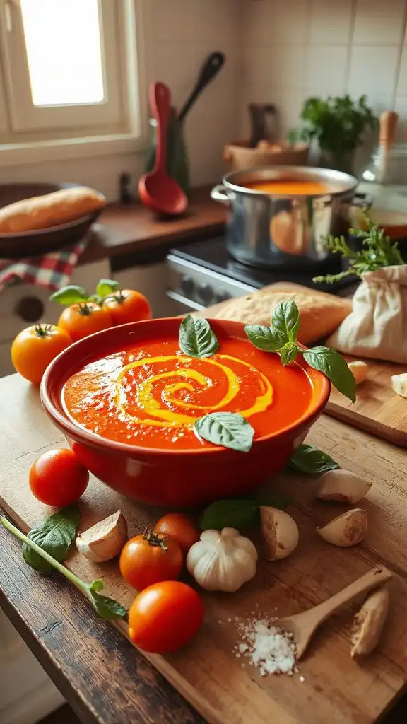 comforting tomato basil soup