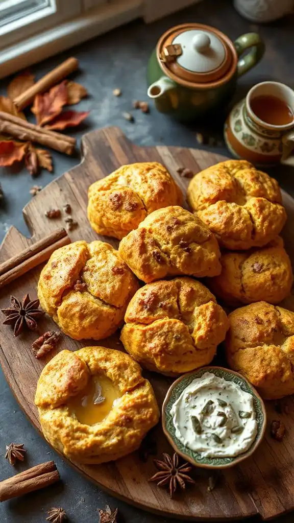 cozy autumn pumpkin biscuits