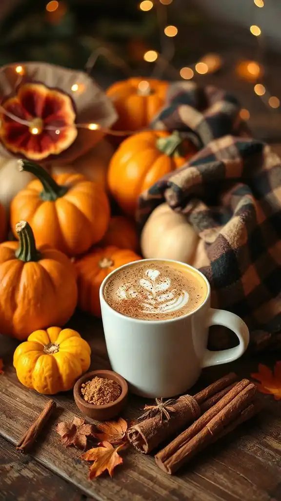 cozy autumn pumpkin latte