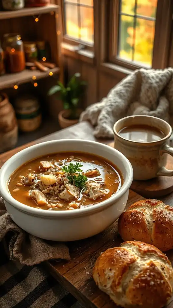 cozy chicken wild rice soup
