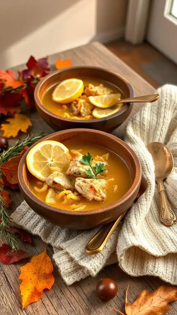 cozy lemon chicken soup