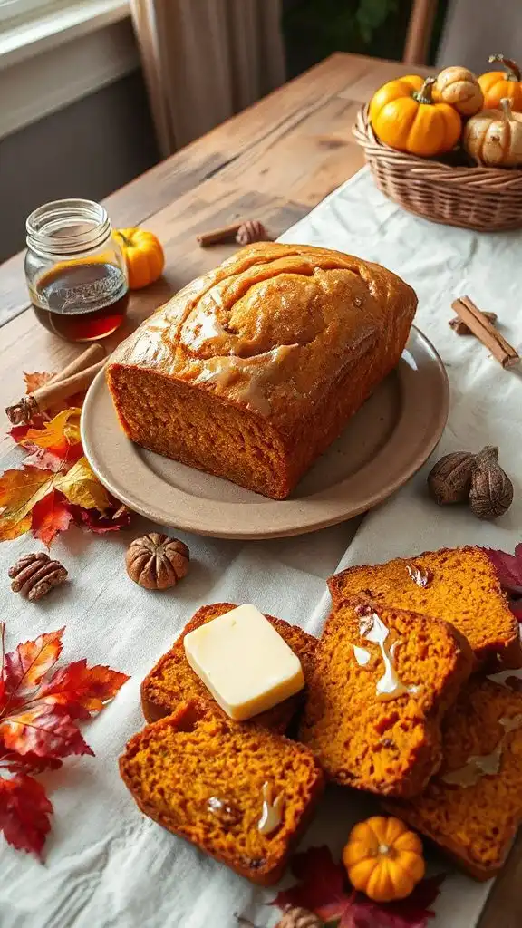 cozy maple pumpkin bread