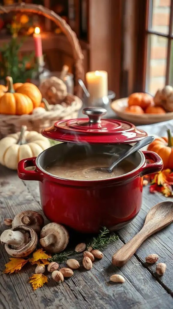 cozy mushroom thyme soup