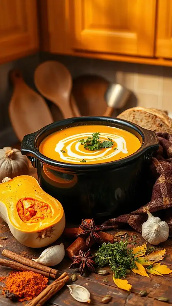cozy spiced butternut squash soup