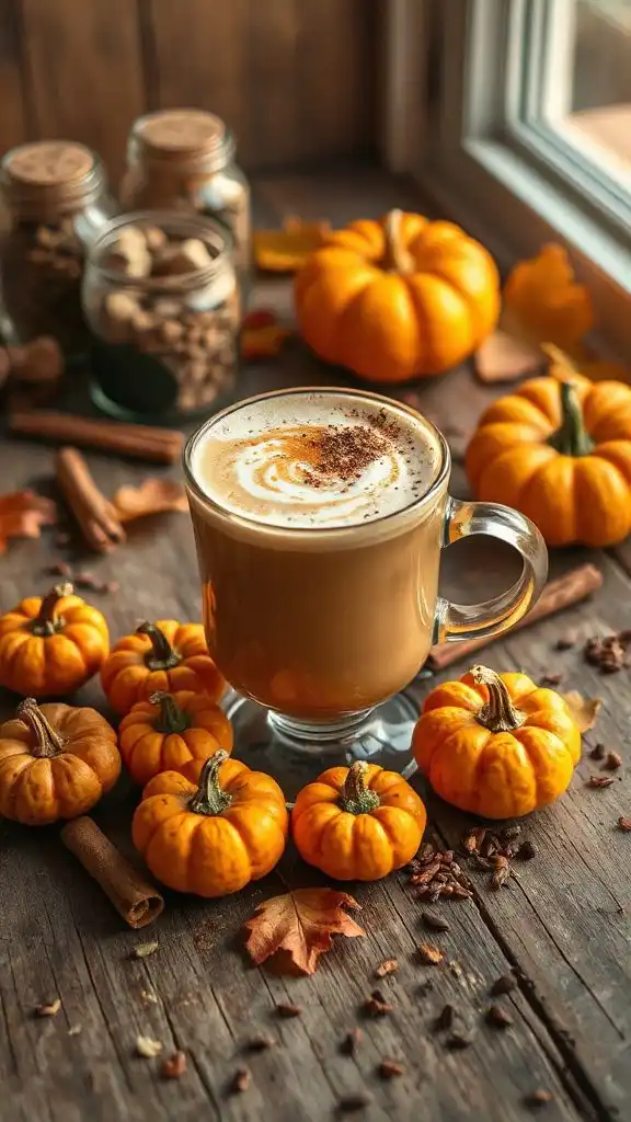 cozy spiced pumpkin latte