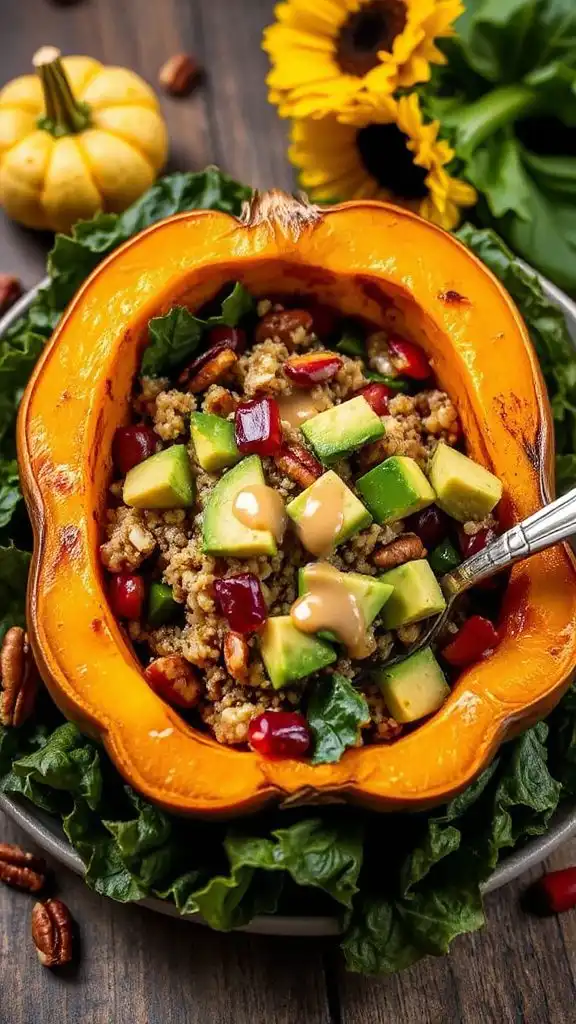 cozy stuffed acorn squash salad cozy stuffed acorn squash salad