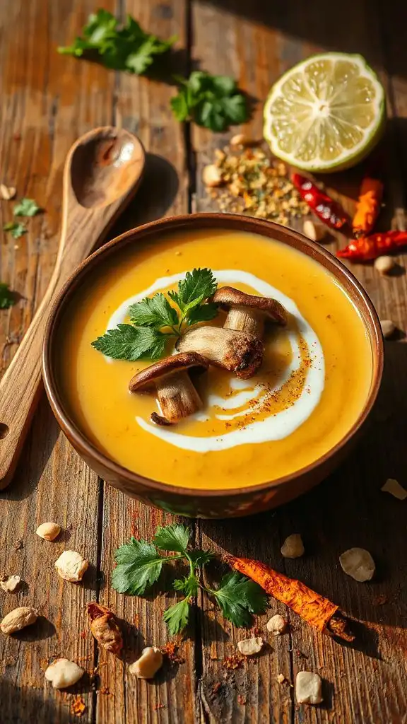 cozy thai coconut mushroom soup