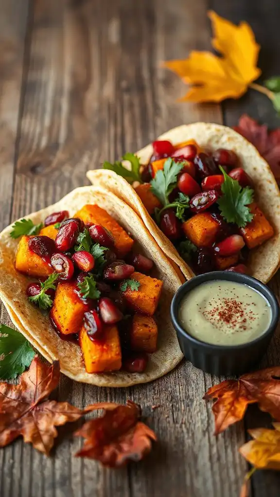cranberry glazed butternut squash tacos
