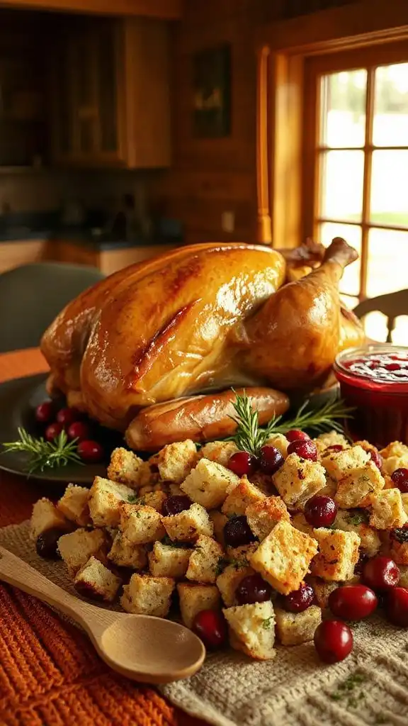 cranberry infused holiday stuffing
