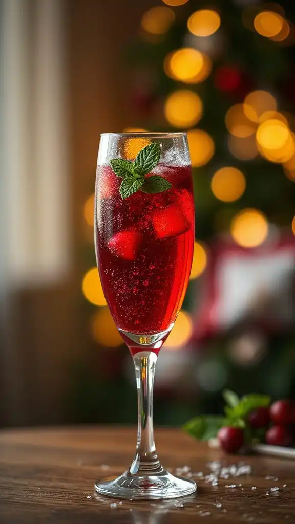 cranberry mint holiday beverage