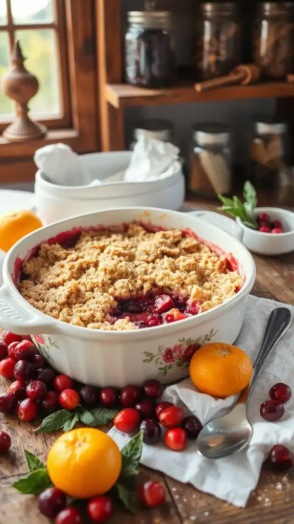 cranberry orange dessert crumble