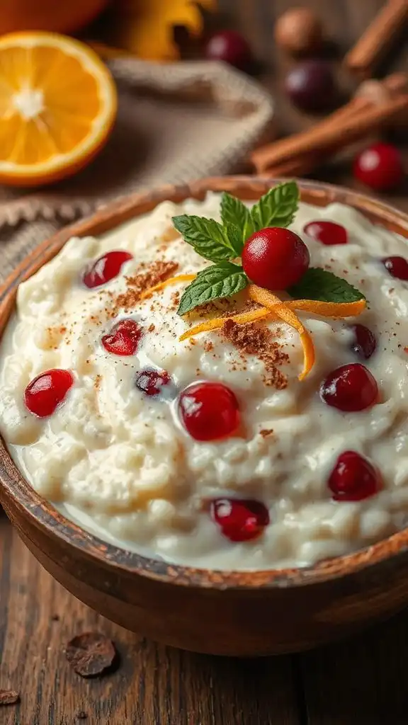 cranberry orange rice pudding