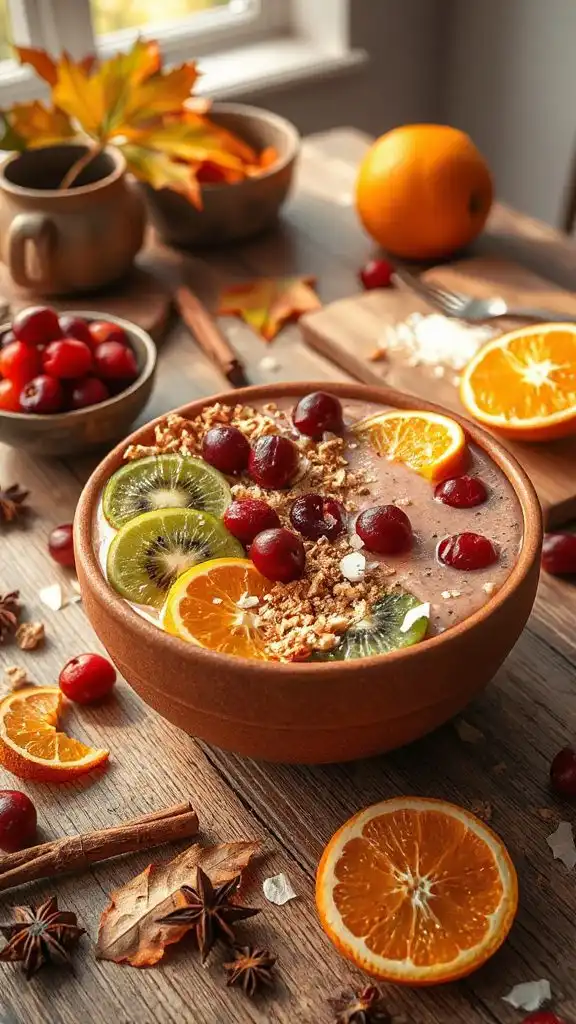 cranberry orange smoothie bowl