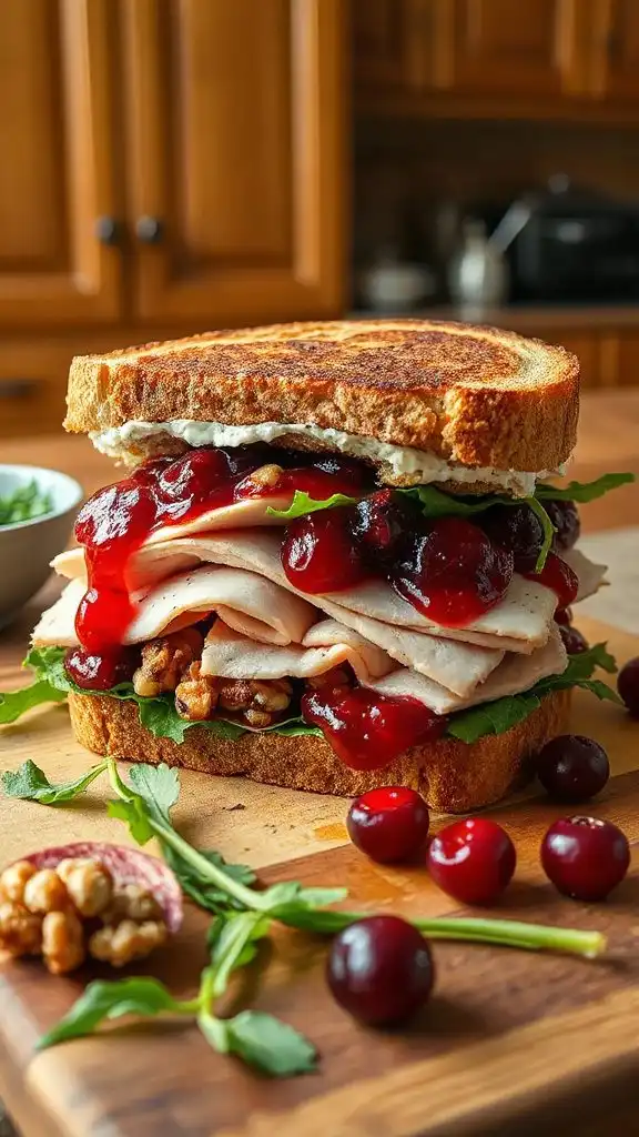 cranberry walnut turkey sandwich