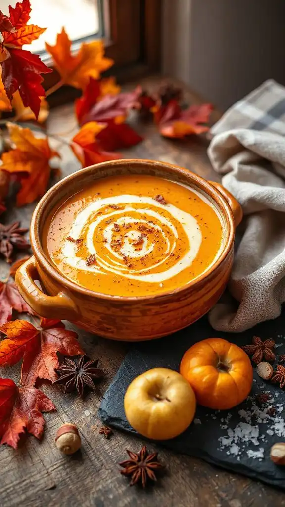 creamy autumn vegetable bisque