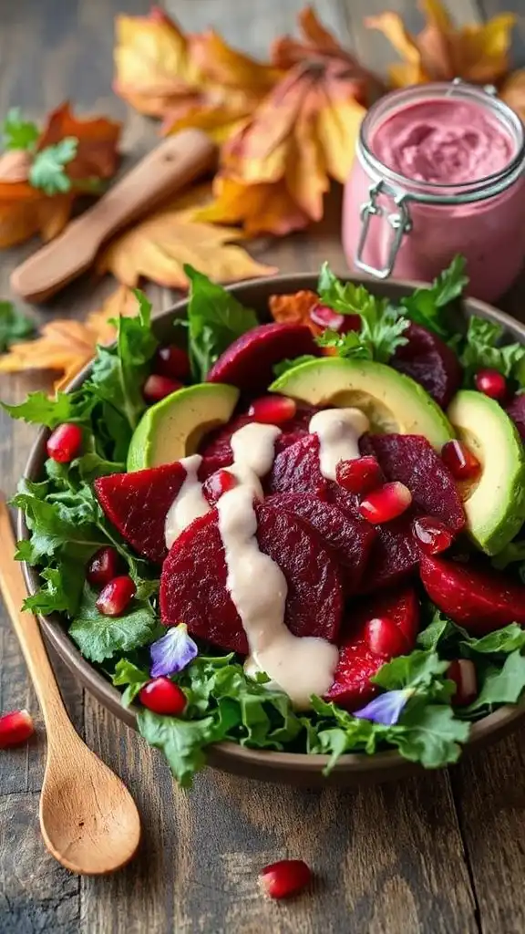 creamy beet hummus salad