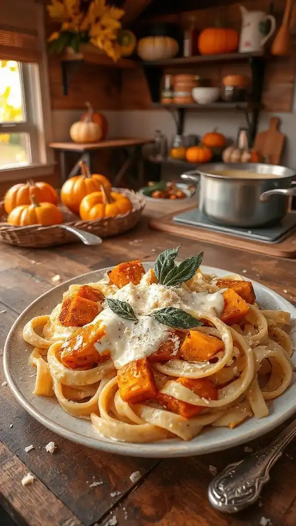 creamy butternut squash alfredo