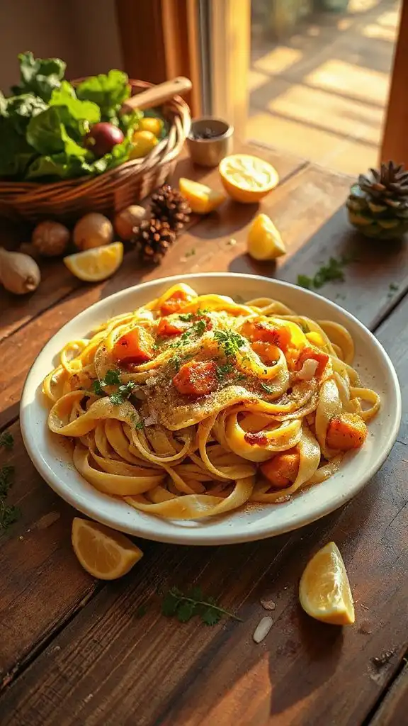 creamy butternut squash fettuccine
