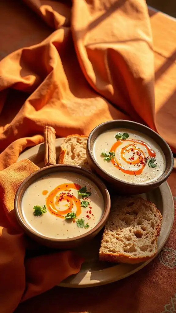 creamy cauliflower tahini soup