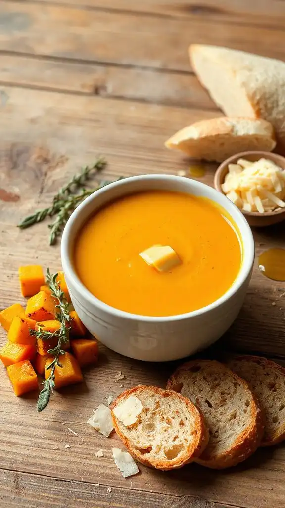 creamy cheesy squash soup
