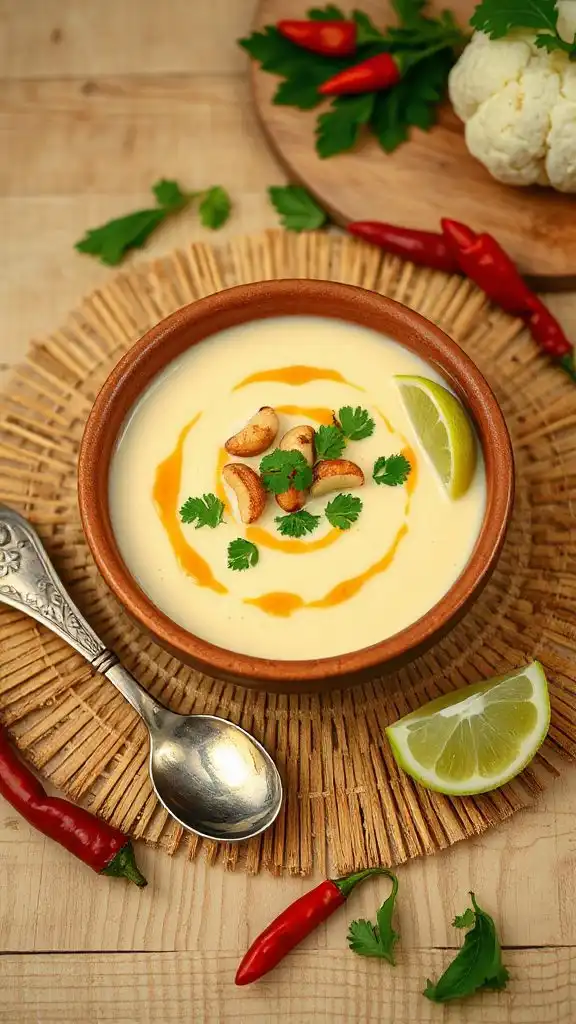 creamy coconut cauliflower soup