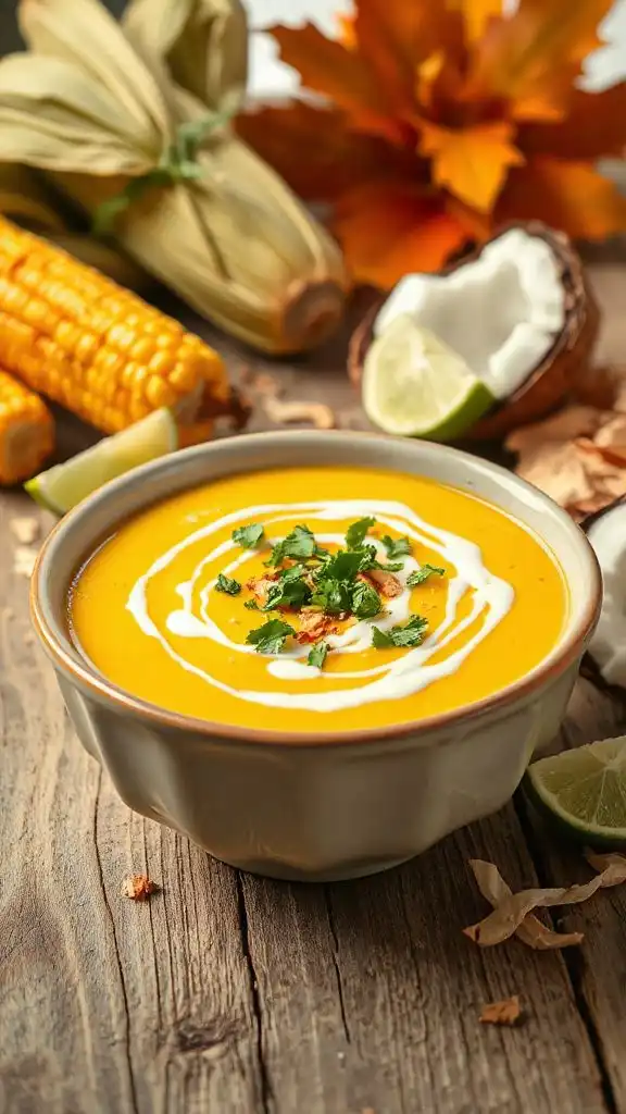 creamy coconut corn soup