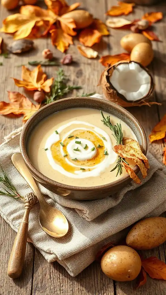 creamy coconut potato leek