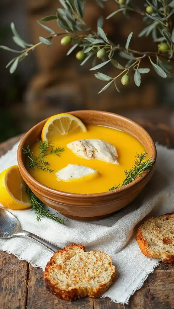 creamy egg lemon chicken soup