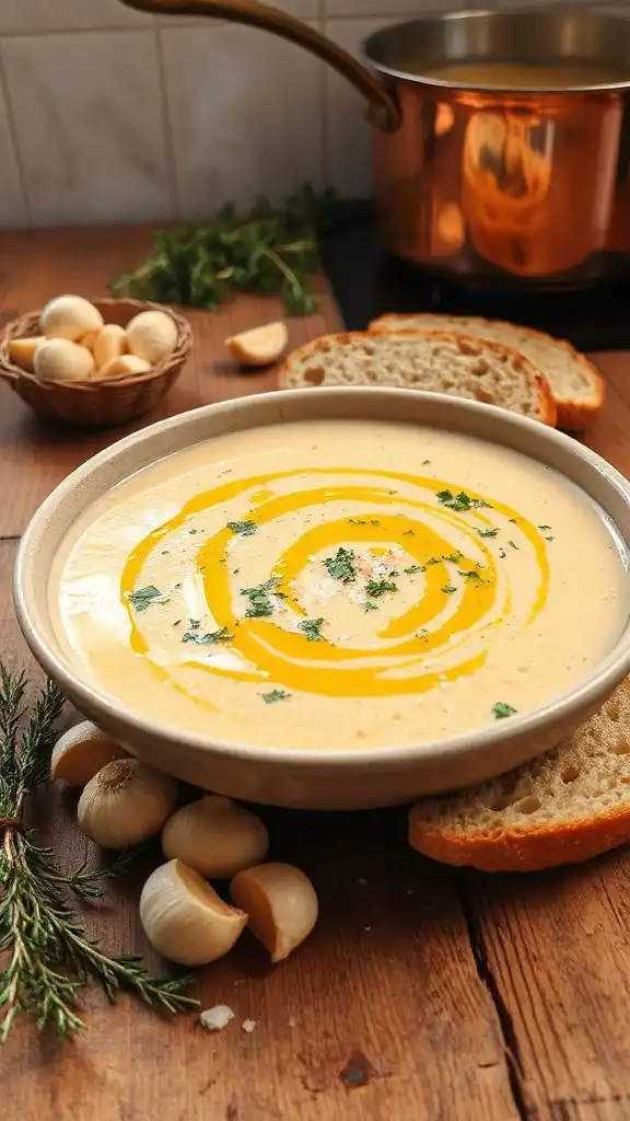 creamy garlic oregano bisque