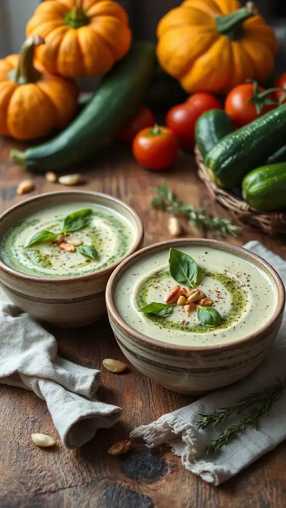 creamy garlic pesto soup