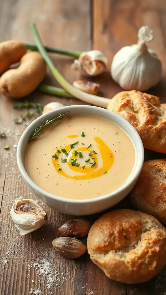 creamy garlic potato leek soup