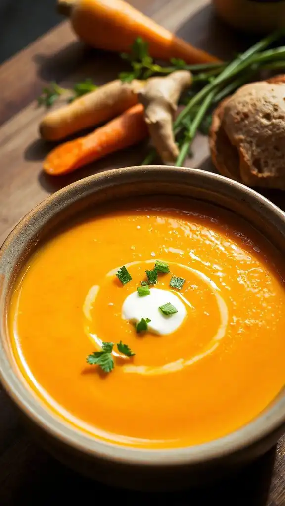 creamy ginger carrot bisque