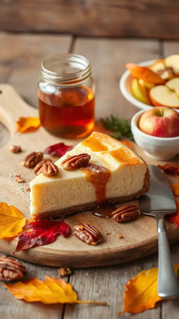 creamy maple pecan cheesecake