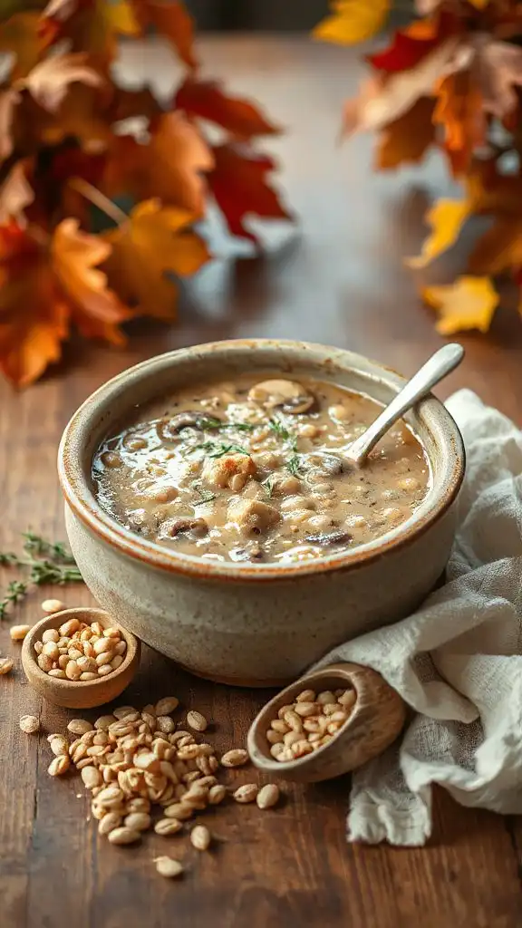 creamy mushroom barley chowder