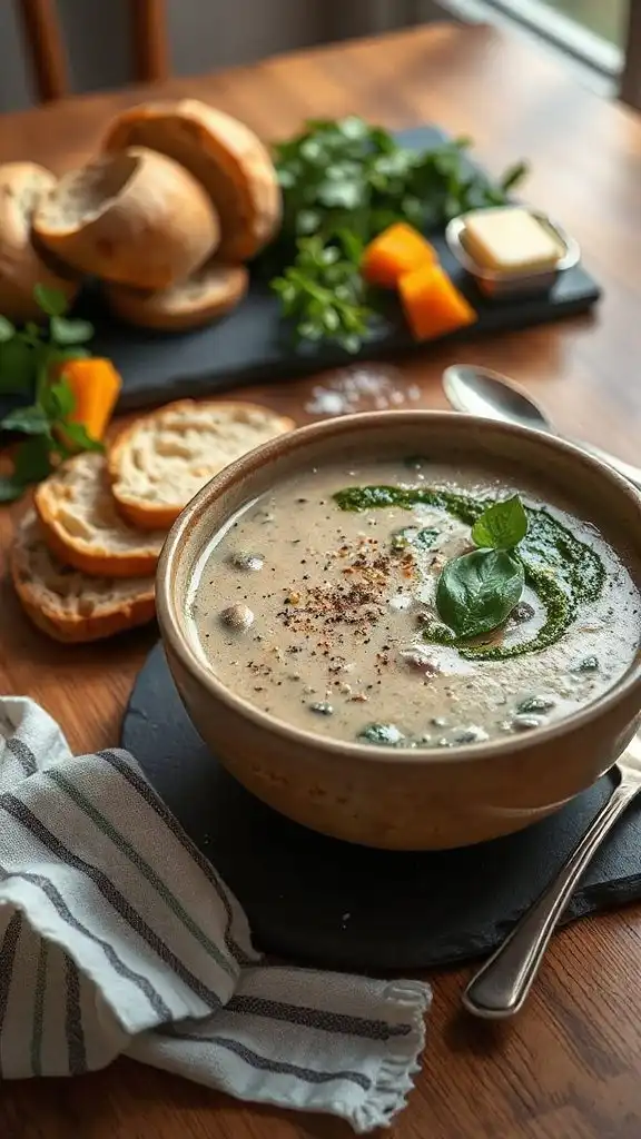 creamy mushroom barley soup