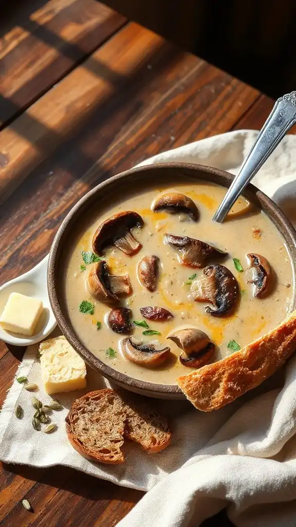 creamy mushroom barley soup