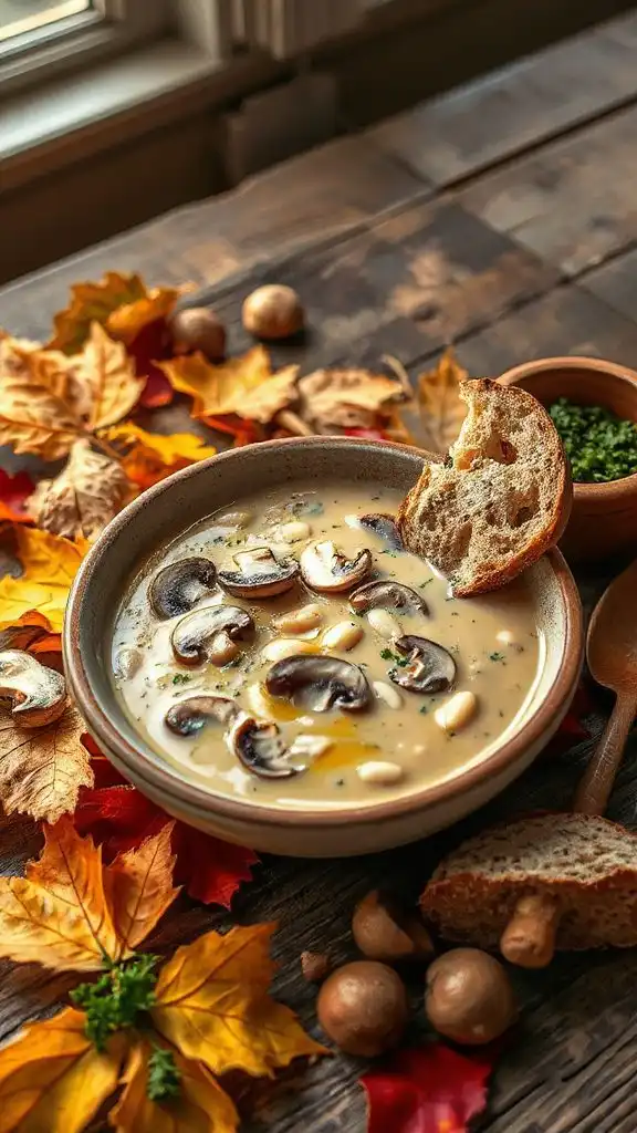 creamy mushroom bean soup