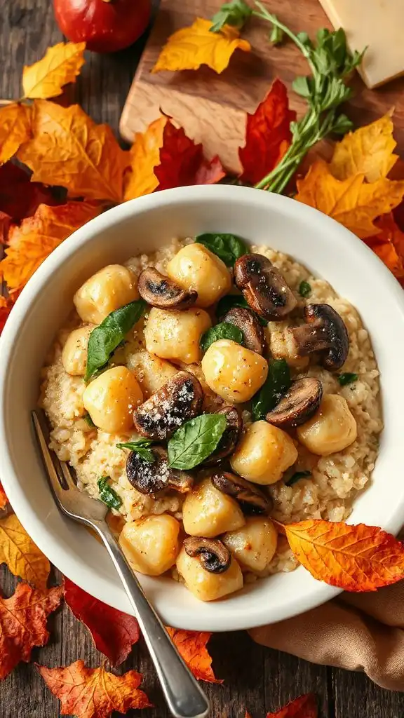 creamy mushroom spinach risotto
