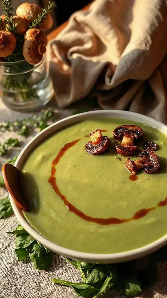creamy mushroom spinach soup