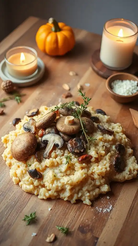 creamy mushroom thyme risotto