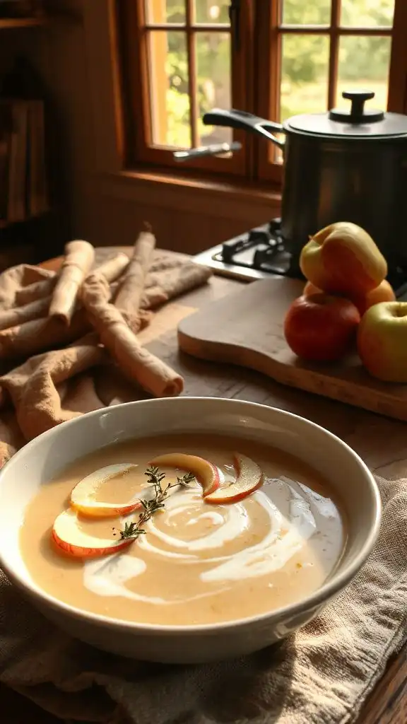 creamy parsnip apple soup