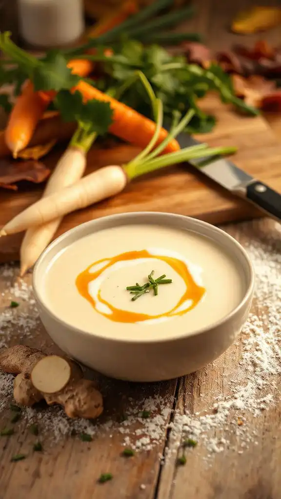 creamy parsnip carrot ginger soup