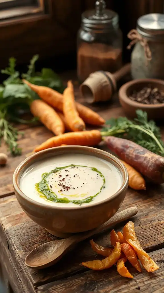 creamy parsnip leek soup