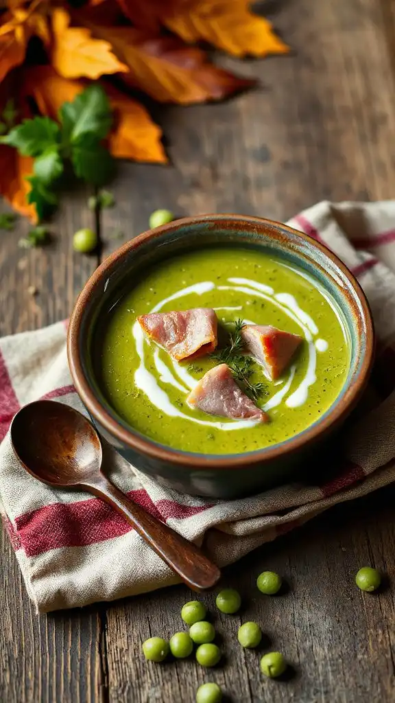 creamy pea and ham soup