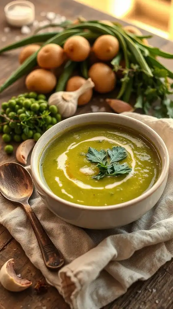 creamy pea potato soup