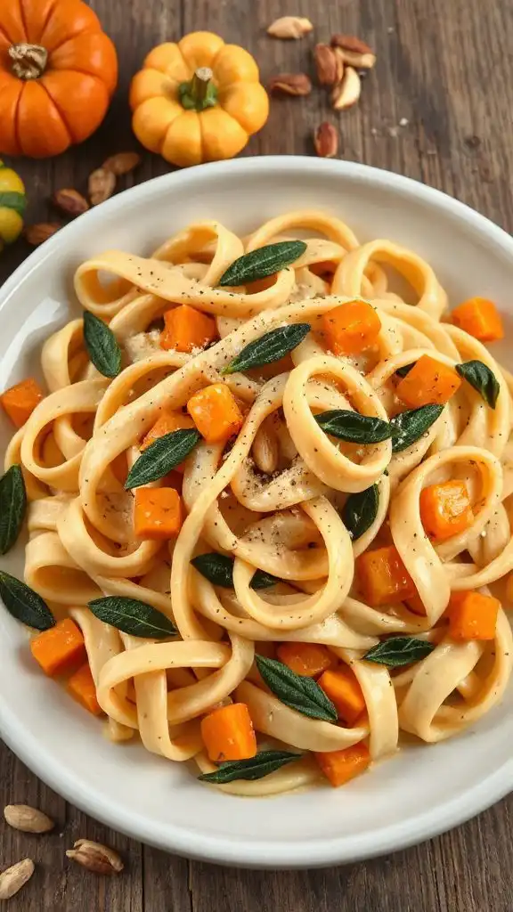 creamy pumpkin alfredo pasta