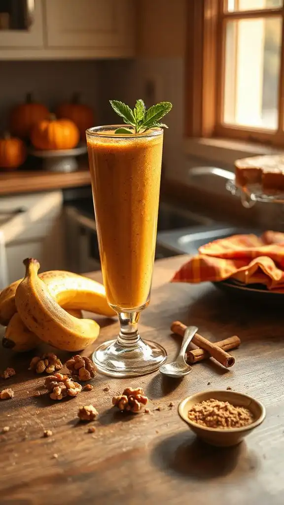 creamy pumpkin banana smoothie