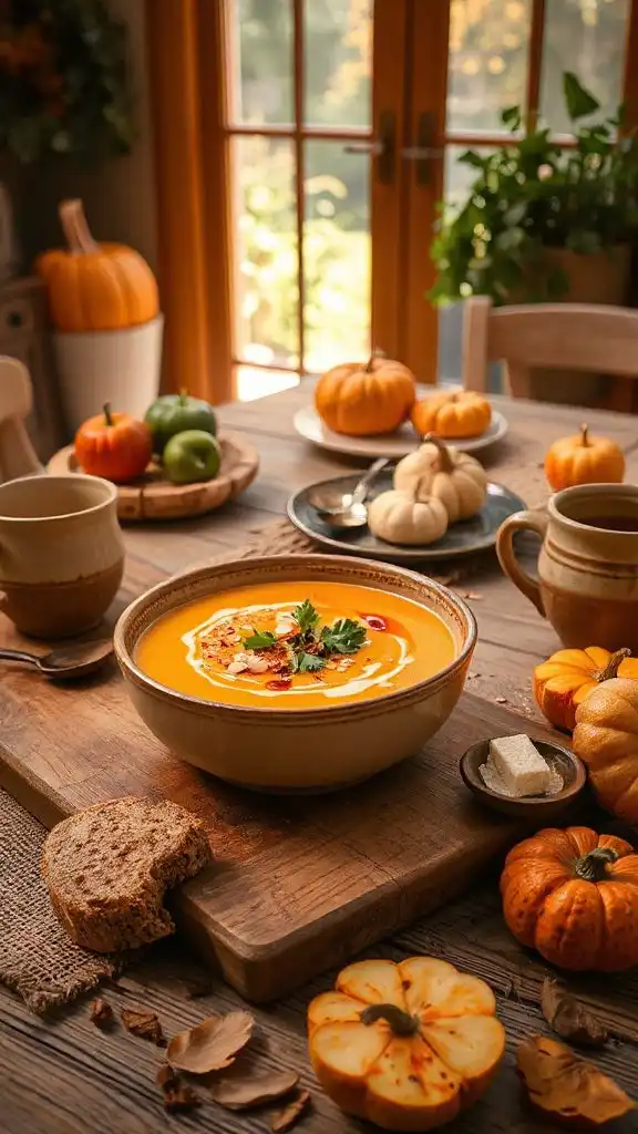 creamy pumpkin chickpea soup