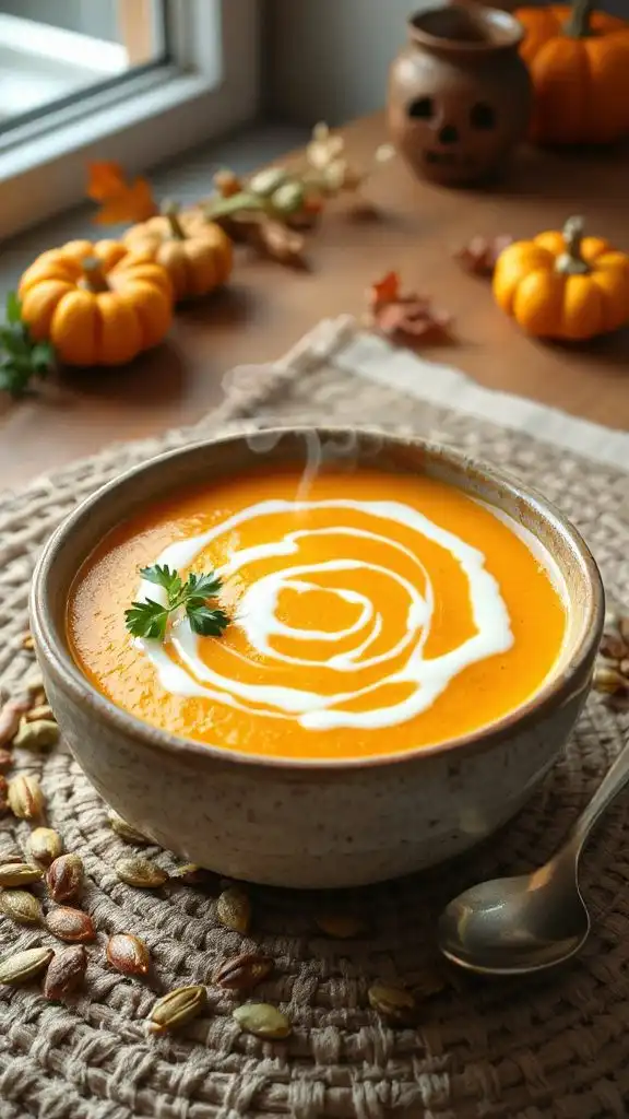 creamy pumpkin coconut soup